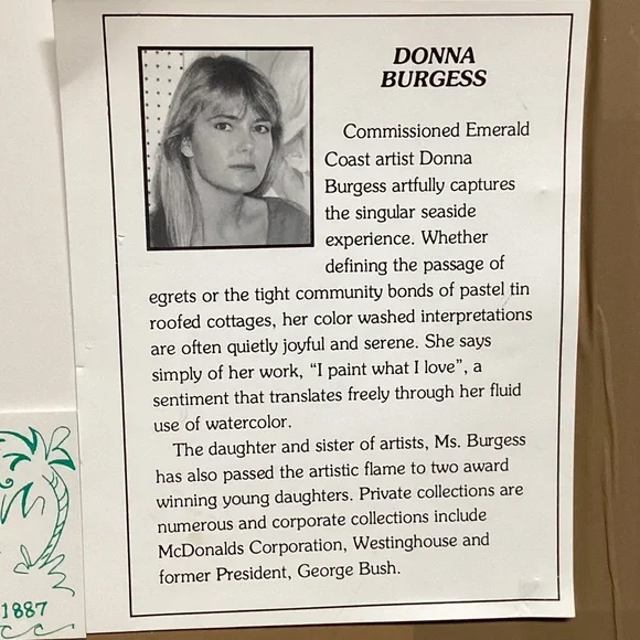 🔵 Beautiful Solid Wood, Hand Painted Frame with print by Artist Donna Burgess - Picture 11 of 15